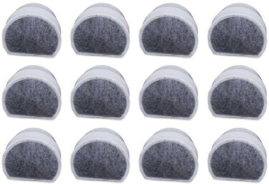 NISPIRA Charcoal Water Filter Drinkwell Pet Fountain Avalon Pagoda, 12 pcs