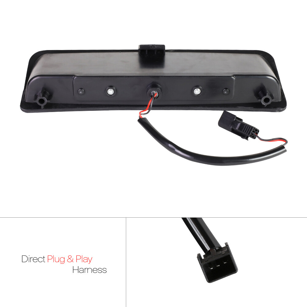 Fits 2011-2015 Ford Explorer [Black/Clear] LED Third 3rd Brake Light Tail Lamp