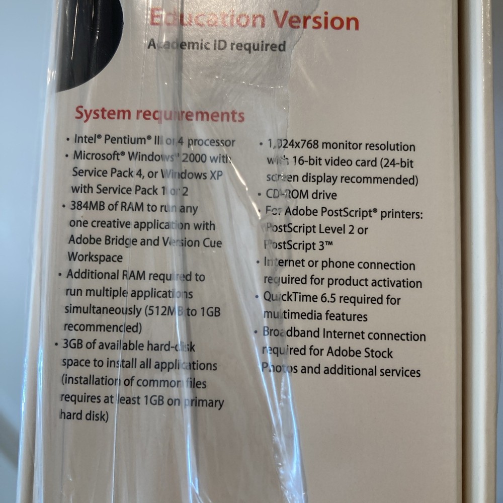 Adobe CS2 Creative Suite 2 Premium Education Version - Windows OS Version