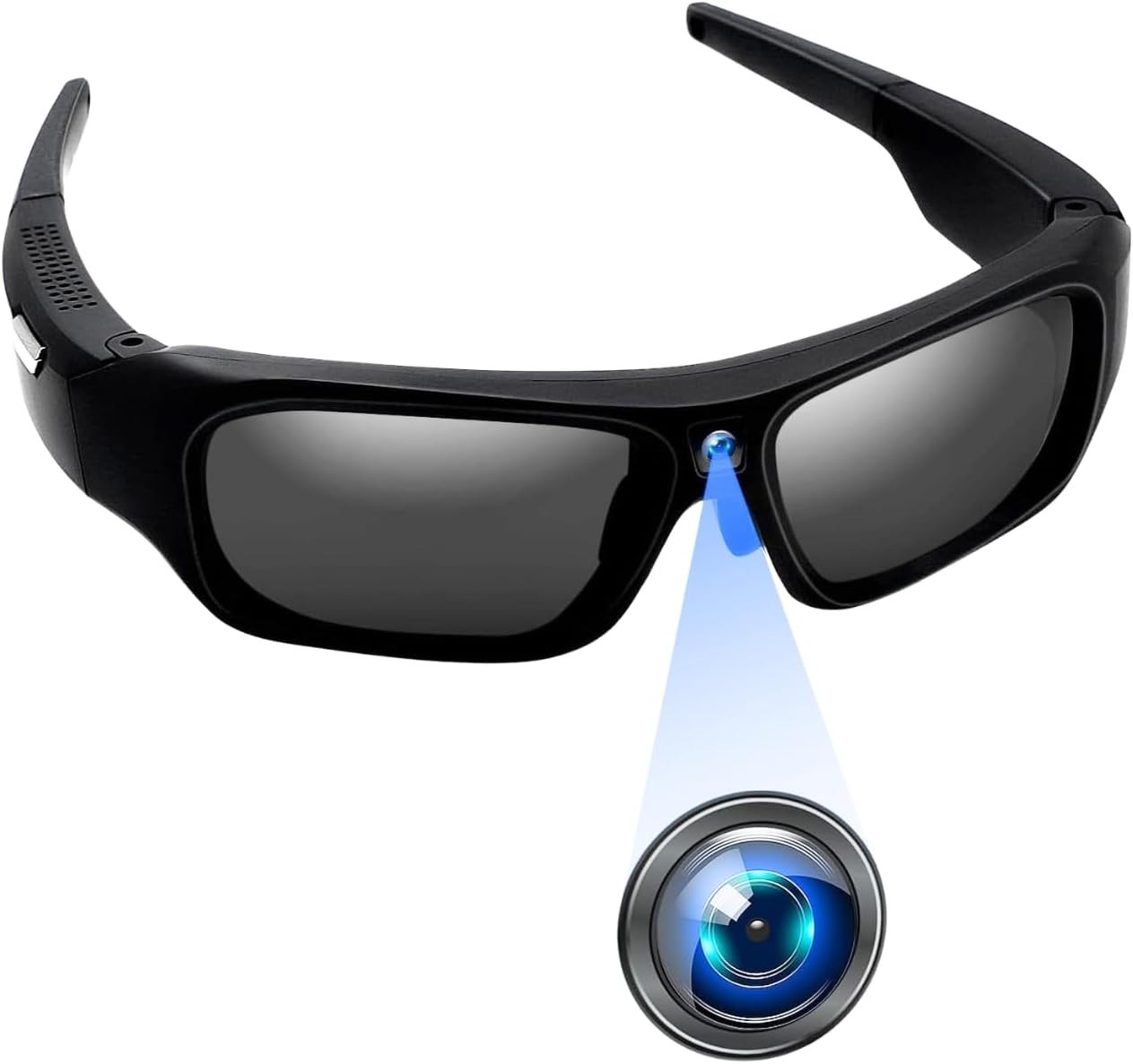 4k Camera Glasses for Action Sports, HD Video Recording Glasses with 128GB