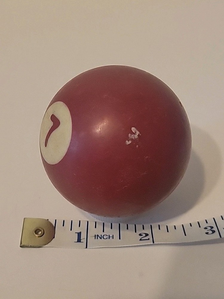 Vintage No. 7 Solid Red Pool Ball Billiard 2" Replacement (H)