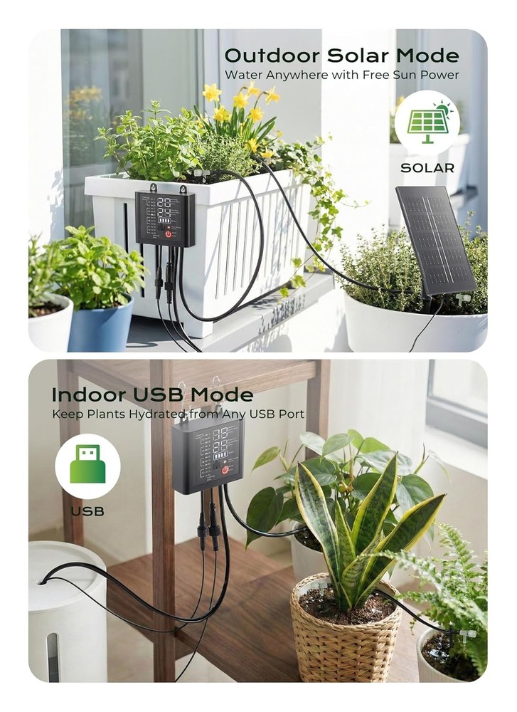 Complete Solar Garden Watering Kit – 49FT Adjustable Drip Irrigation System