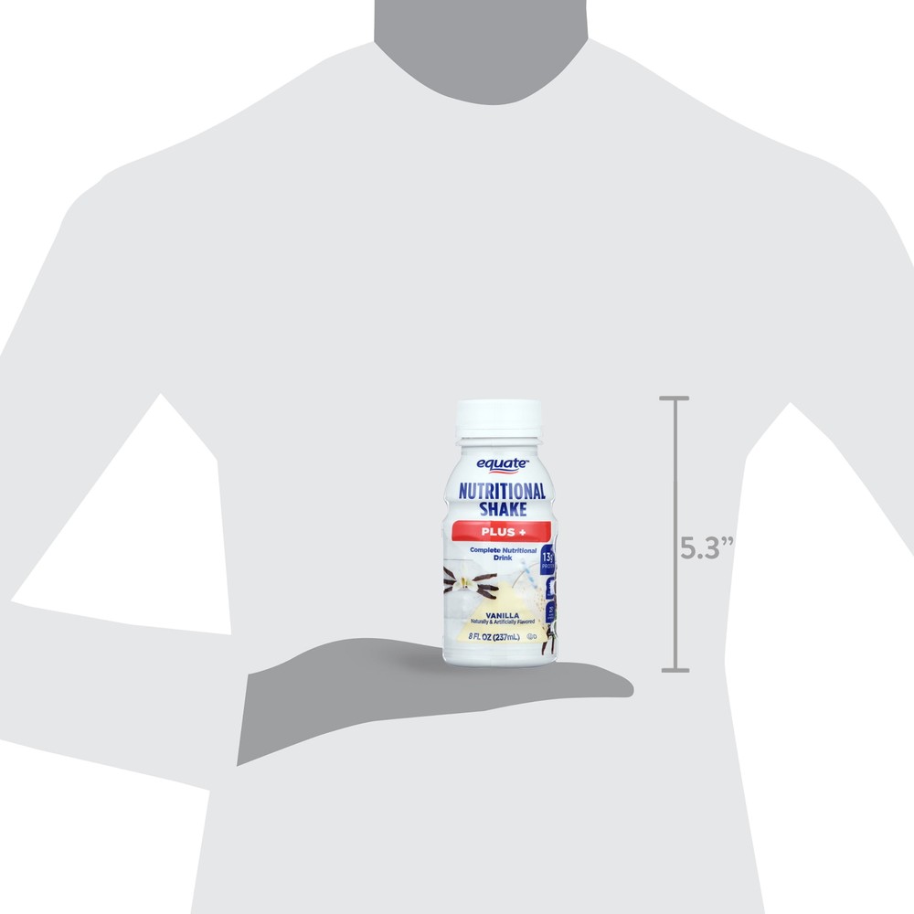 Equate Nutritional Shakes Plus, Vanilla, 8 fl oz, 24 Count