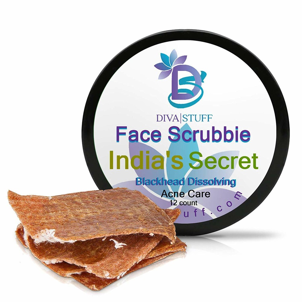 Diva Stuff India's Secret Blackhead Dissolving Face Scrubbies w/Tumeric 12 pack