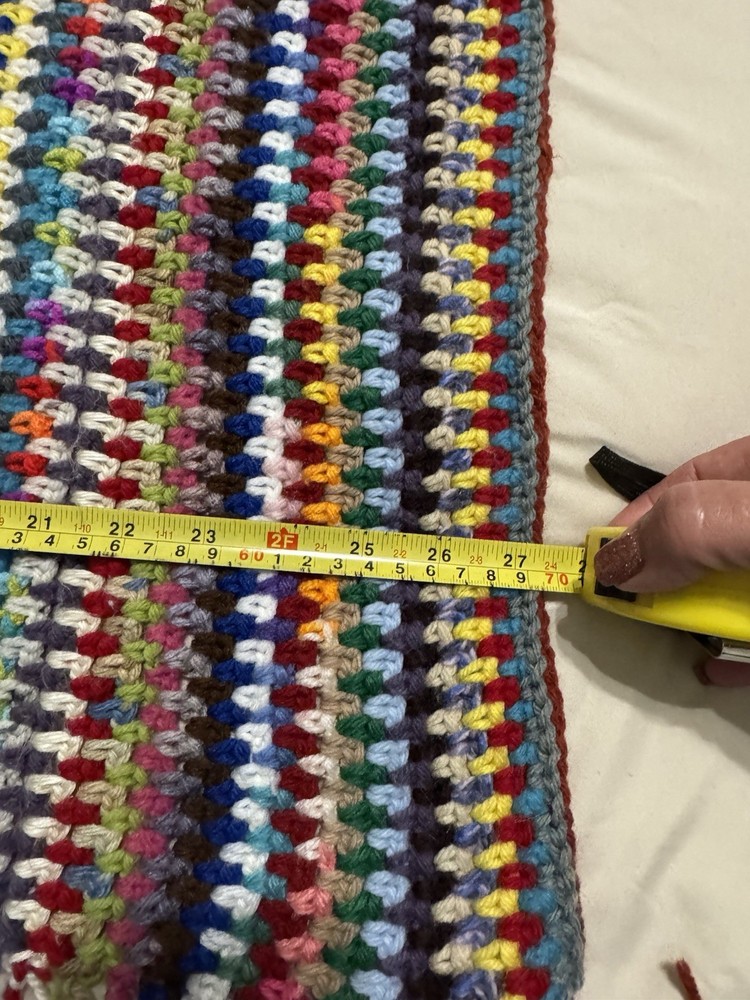 Multi-colored Handmade Afghan 27.5”X40”