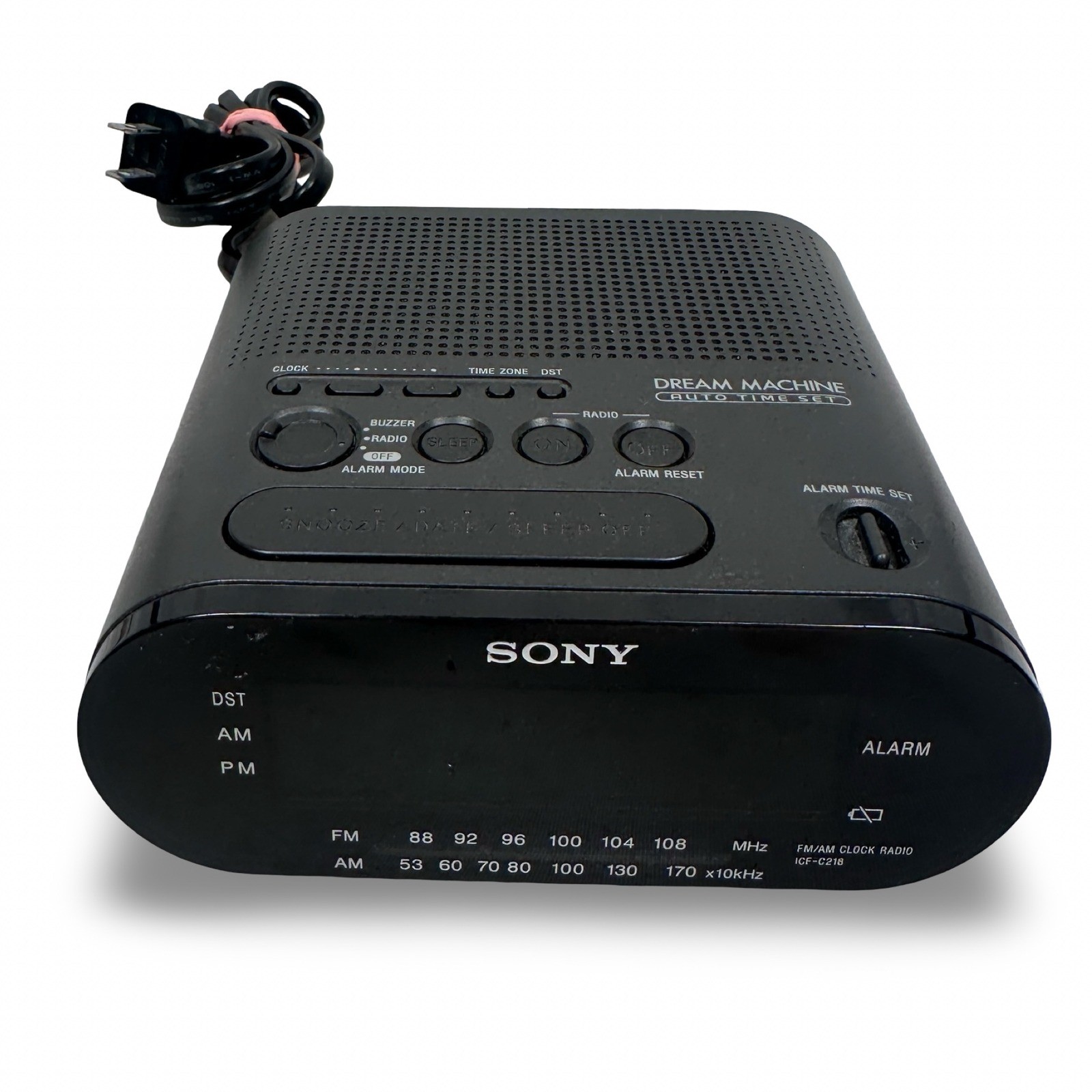 Sony Dream Machine ICF-C218 AM/FM Clock Radio Auto Time Set Black Alarm Clock