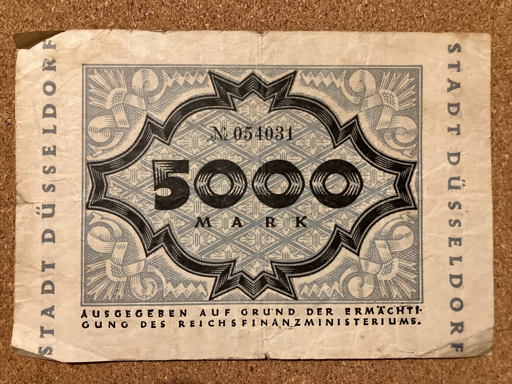 Germany Grossgeld Banknote. 5000 Mark. Dated 1923.