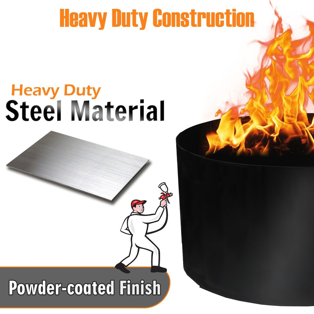 Fire Ring - 36"Dia & 10"H- 2mm - Outside Fire Pit Insert - Round Fire Pit Liner