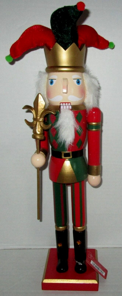 CHRISTMAS  NUTCRACKER ~16" ~ Green & Red Jester Nutcracker by Ashland®
