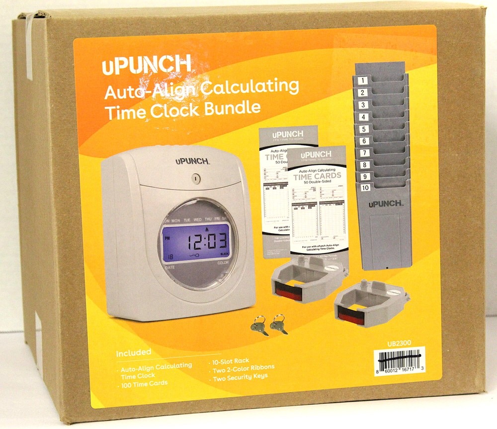 uPUNCH Auto-Align Calculating Time Clock Bundle