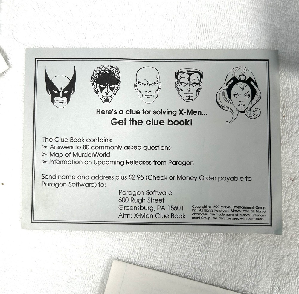 RARE Paragon Software Marvel Comics X-Men Commodore 64/128 Game with Box