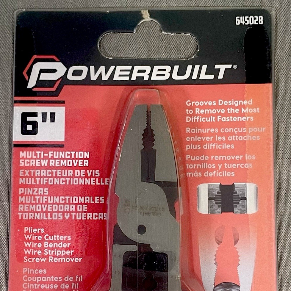 Powerbuilt 6" Multi-Function Screw Remover Pliers Cutter Stripper Tool 645028