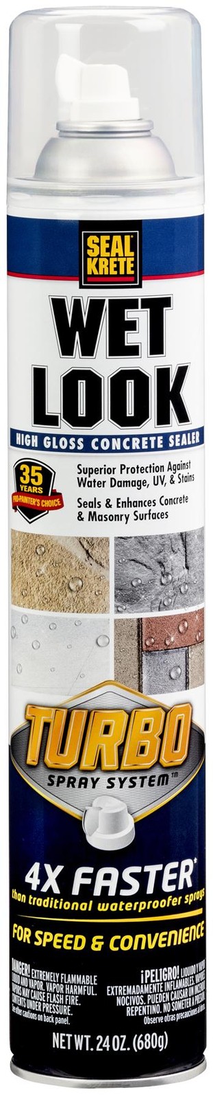 Seal-Krete Wet Look Concrete Sealer Turbo Spray, High Gloss, 24 Oz - 357925