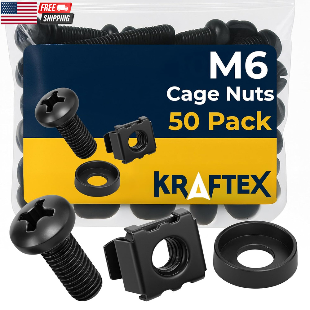 10-32 Rack Screws 115-Pack - Versatile Server Rack Accessories for Network Cabin