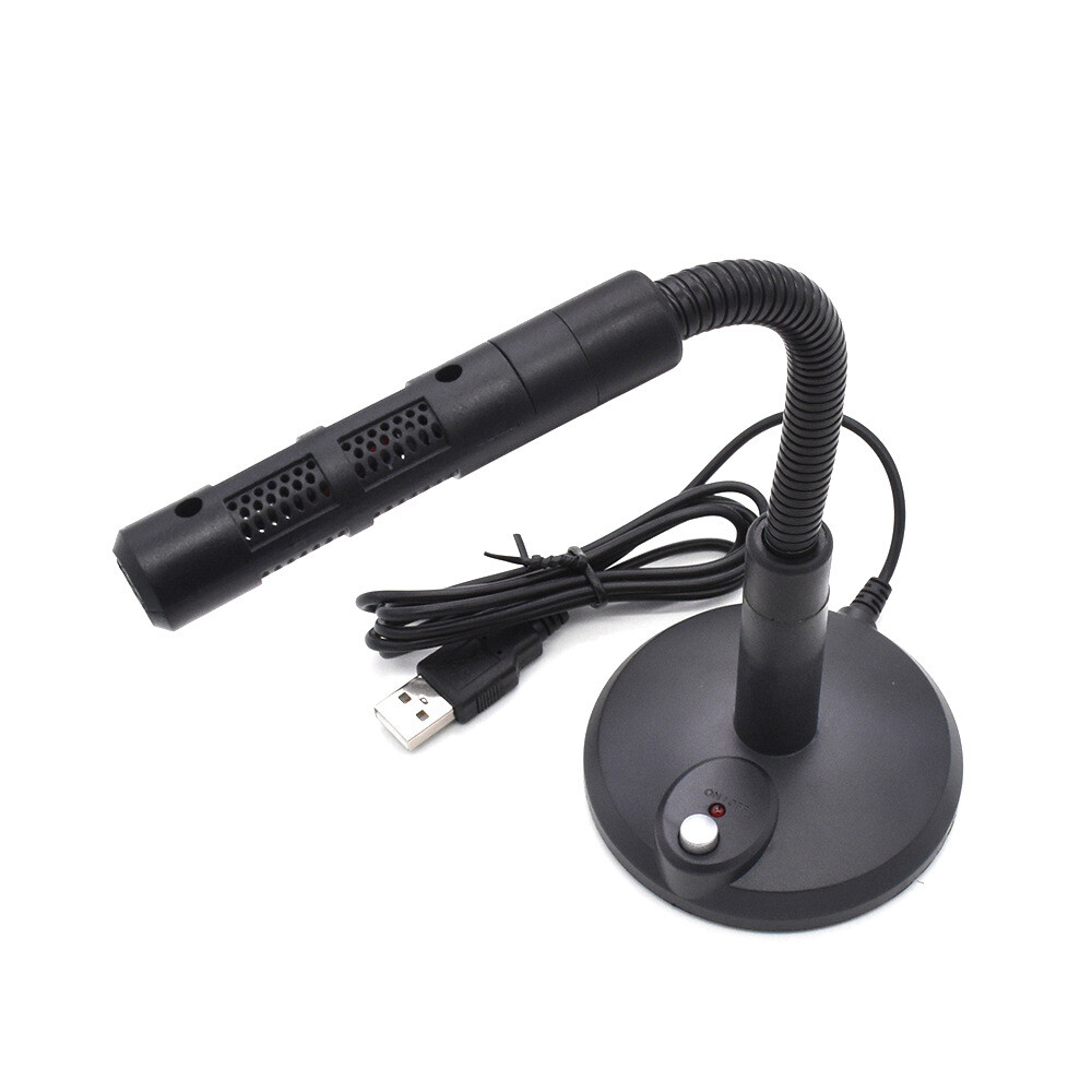 Plug Play With Switch USB Desktop Mic 23cm Computer Wired Mic For KTV MSN SKYPE