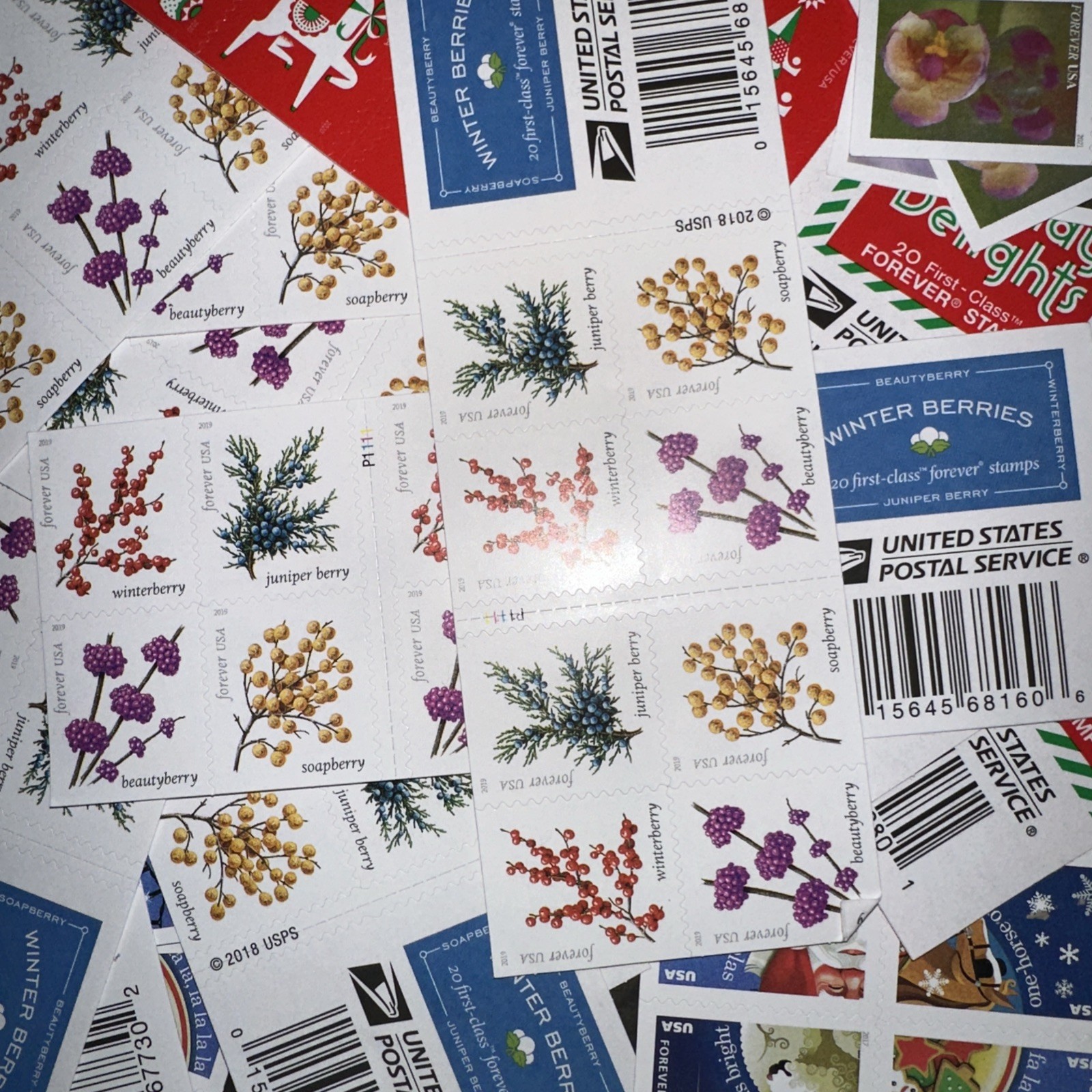 Lot Of Over 60 books ofForever Stamps over 1200 stamps