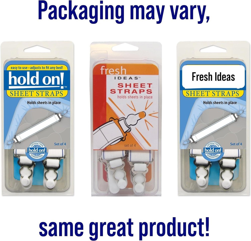 Fresh Ideas Bed Sheet Straps 4-Pack - Secure Your Sheets for a Restful Night
