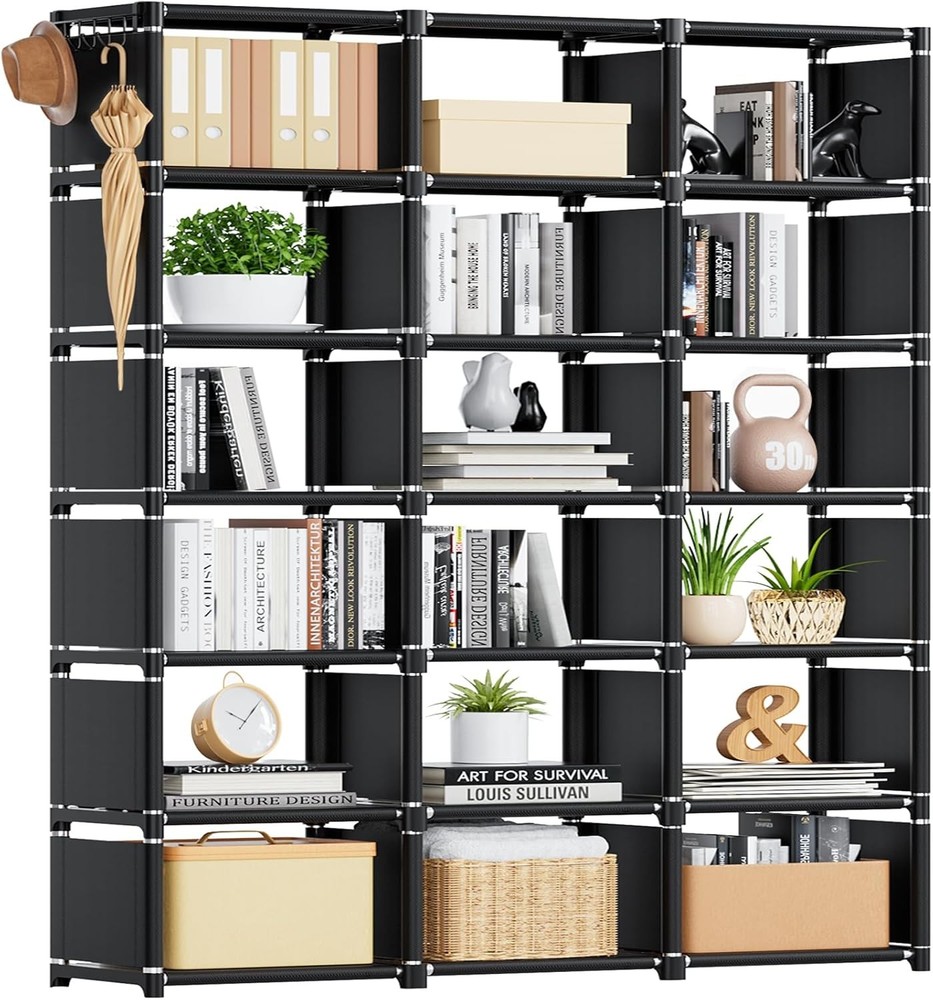 Mavivegue Bookcase 18-Cube Extra Large Book Shelf DIY Cube Storage Organizer