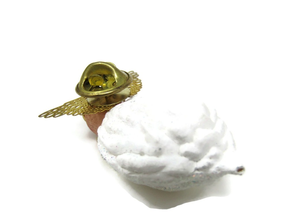 Walnut Angel Pin Christmas Winter Theme Nice Design