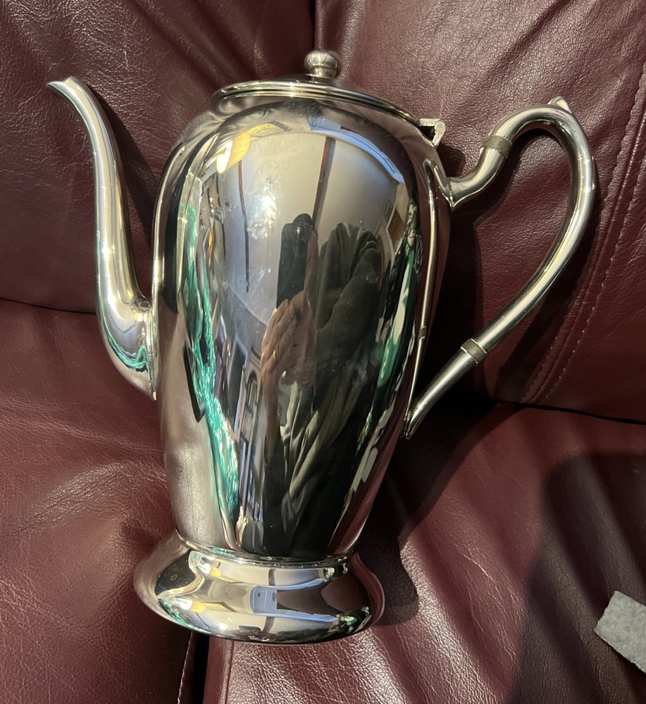 Vintage 8” Academy Silver On Copper Teapot 114