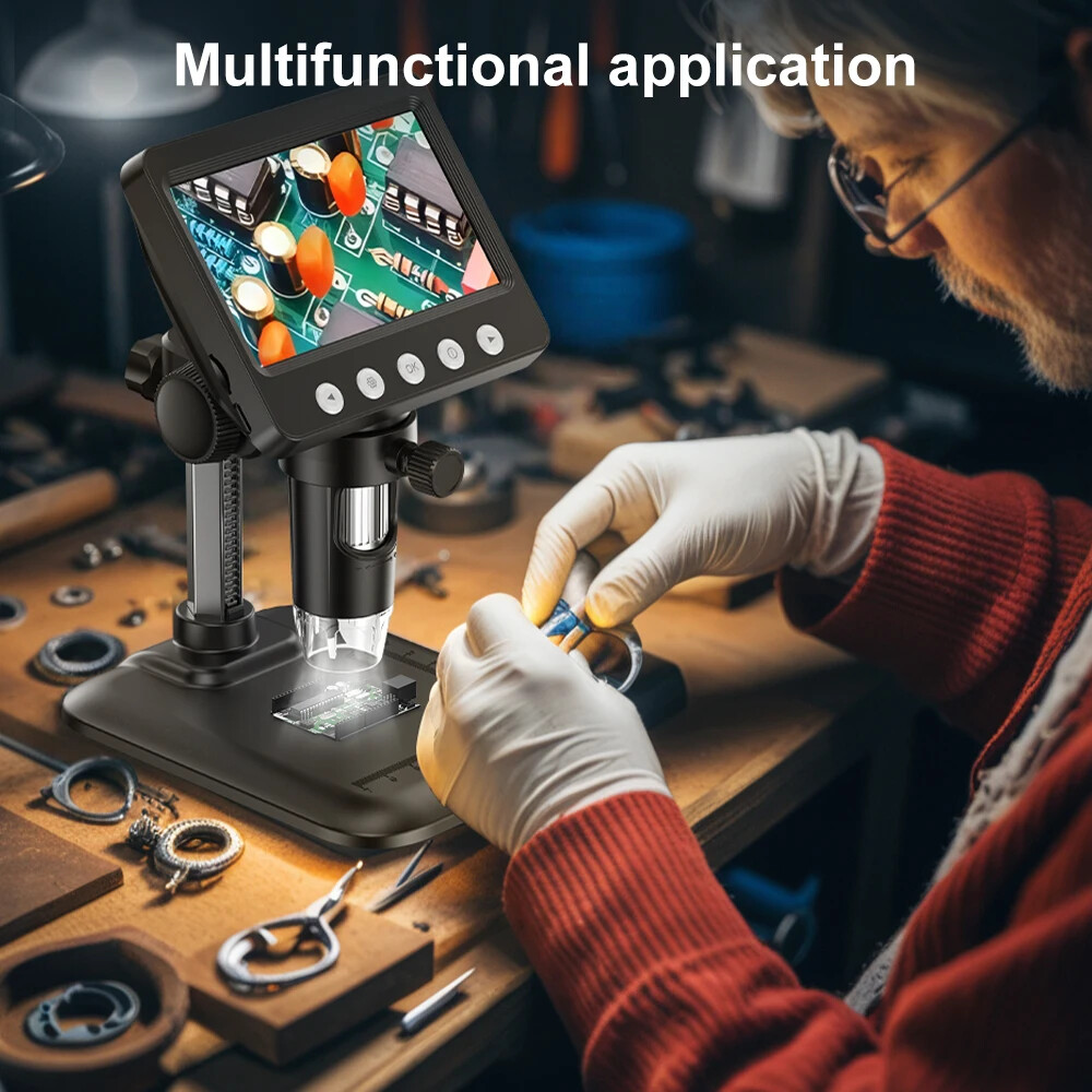 4.3'' Digital Microscope 1600X Magnification Electronic Welding Microscope 1080P