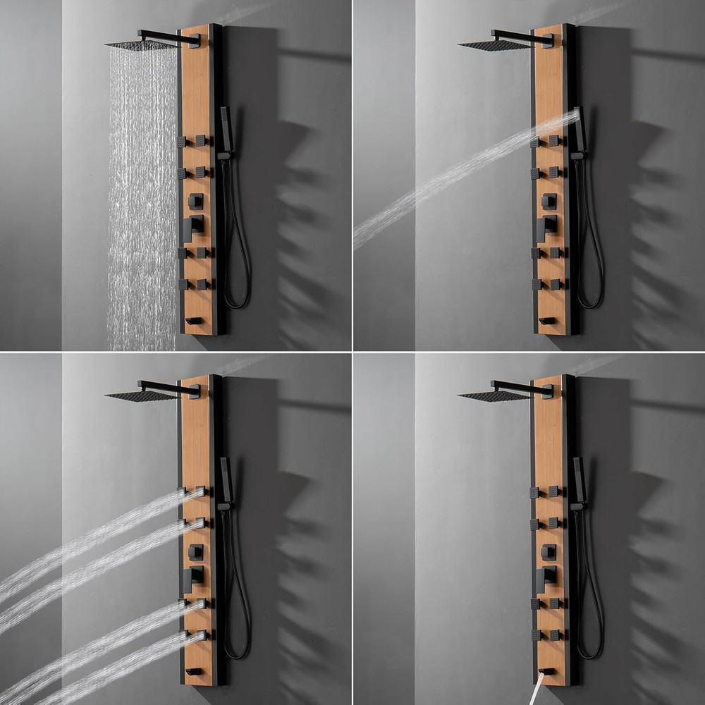 Stainless Steel Shower Panel Tower System 8 Jets Multi-Function Shower Panel ...