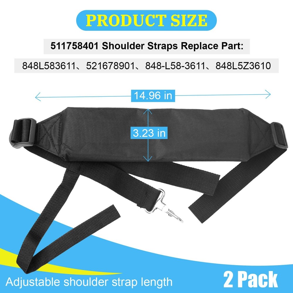 511758401 Backpack Blower Straps, 2 Pack Blower Shoulder Harness Replacement ...