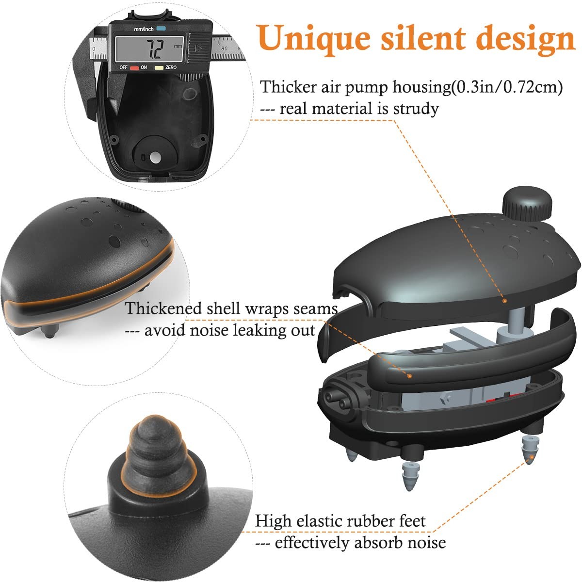 3W 80GPH Adjustable Aquarium Air Pump, Upgrade Quiet Oxygen Pump, Powerful Ai...