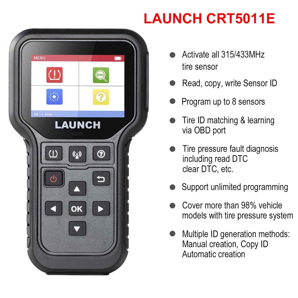LAUNCH CRT5011E TPMS Relearn Tool Tire Pressure Sensor Programing Diagnosis Tool