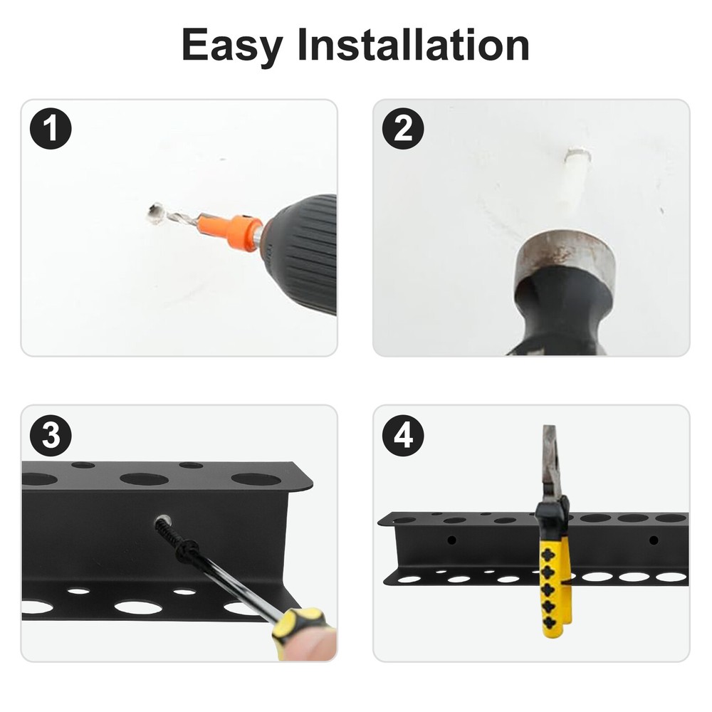 Screwdriver Holder Tool Rail Rack, Driver Hand Tools Organizer Shelf Wall Mount