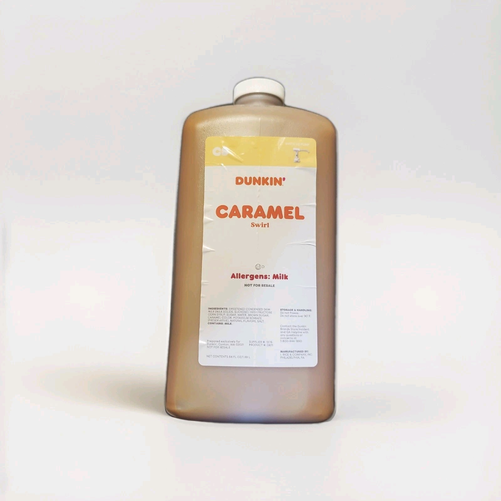 Dunkin Donuts Caramel Swirl 64 Oz Jug With Pump (BEST VALUE) (RELIABLE) EXP JULY
