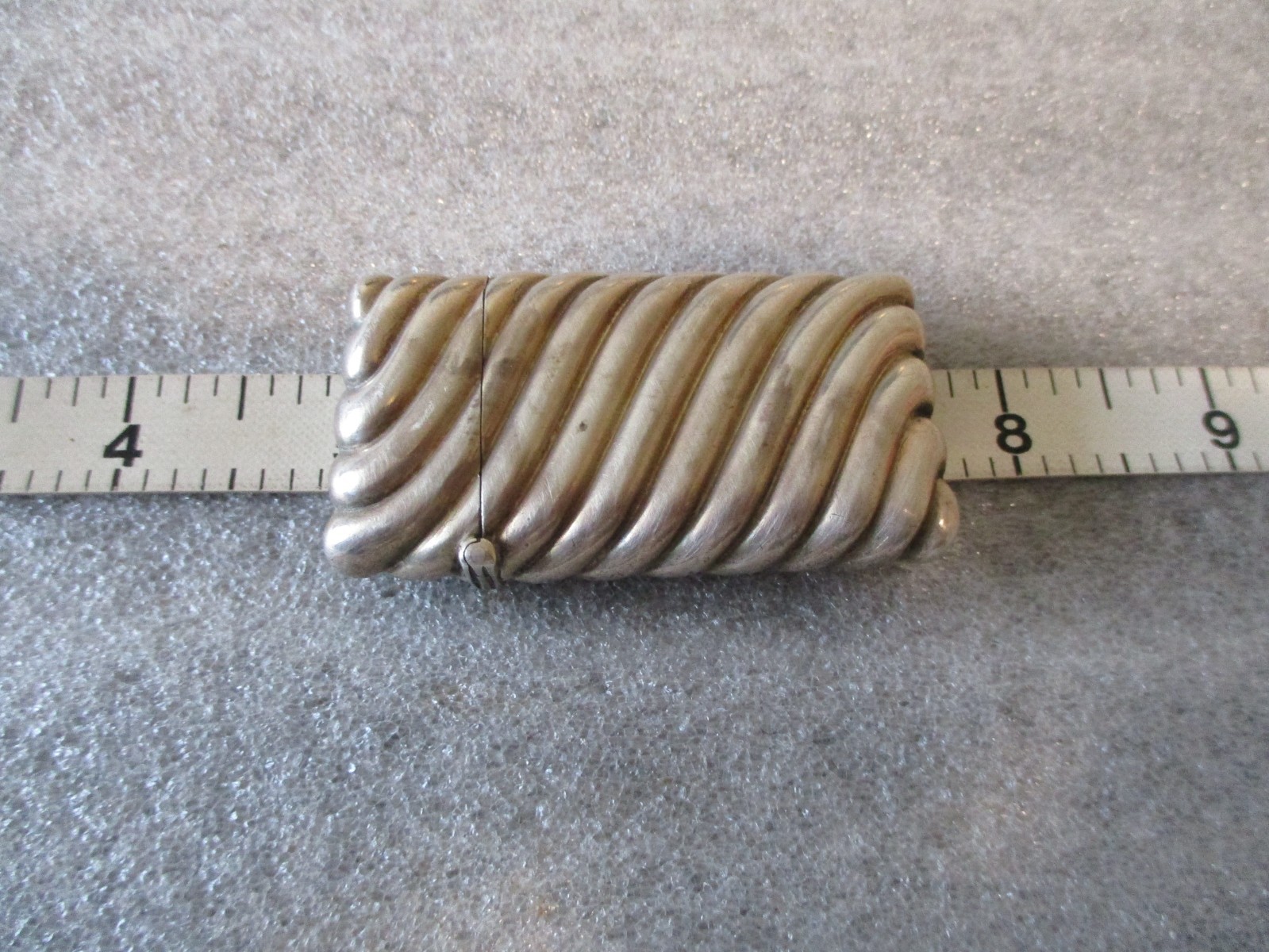 VINTAGE STERLING SILVER VESTA CASE MATCH SAFE SWIRL TEXTURED 1920s - 34.04g