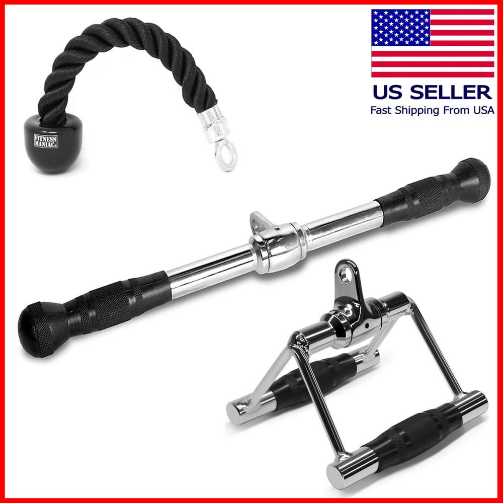 Single Tricep Rope Double D Pull Down Press Cable Attachment Gym Exercise 3 PCs