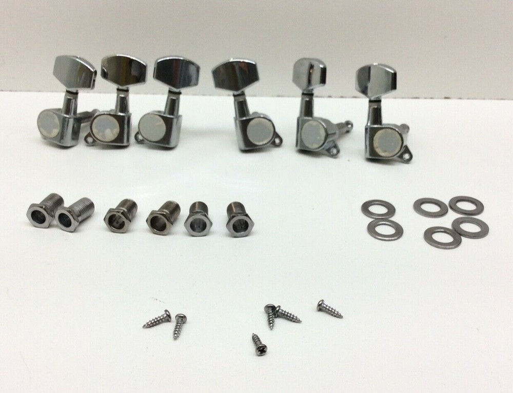 SumDirect Guitar String Tuning Pegs Tuner Machine Heads Knobs 3R3L 6 Pack Chrome
