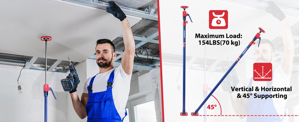 WORKPRO Cabinet Jack Support Pole 154lbs Capacity Steel Telescopic Quick Support