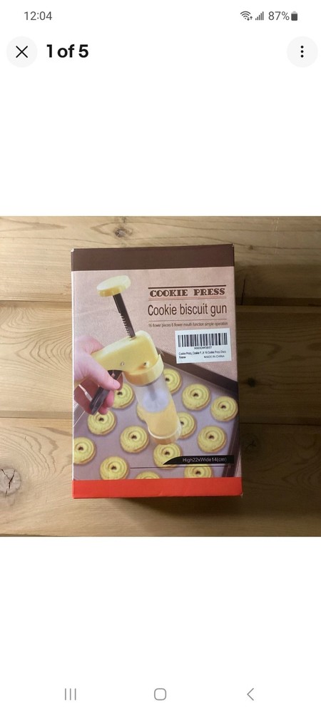 COOKIE PRESS COOKIE BISCUIT GUN 16 Pieces Biscuit Decoratin Baking