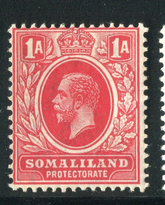 SOMALILAND PROTECTORATE; 1912 early GV issue Mint hinged 1a. value