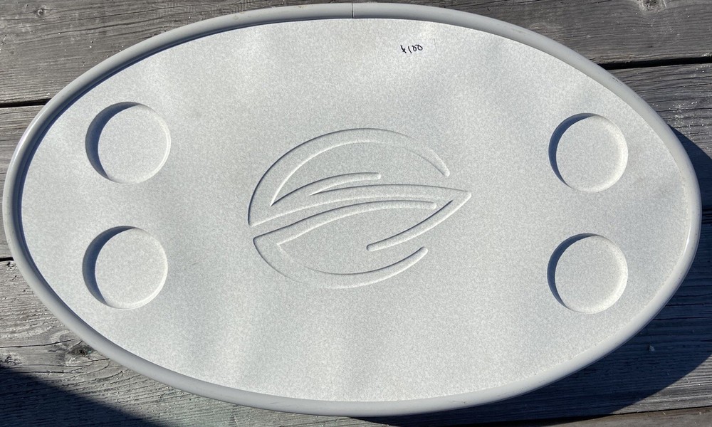 Tabletop With Bevels Oval Gray For Boat