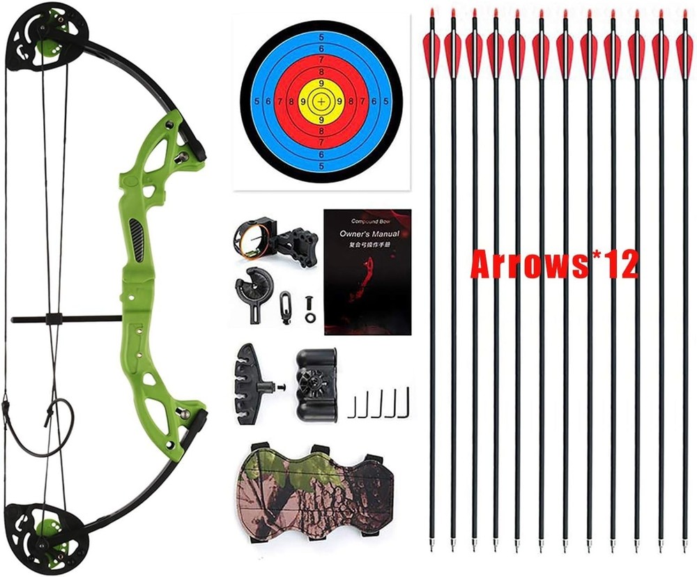 Adjustable Draw Length Compound Bow, 260fps, 15-29 lbs