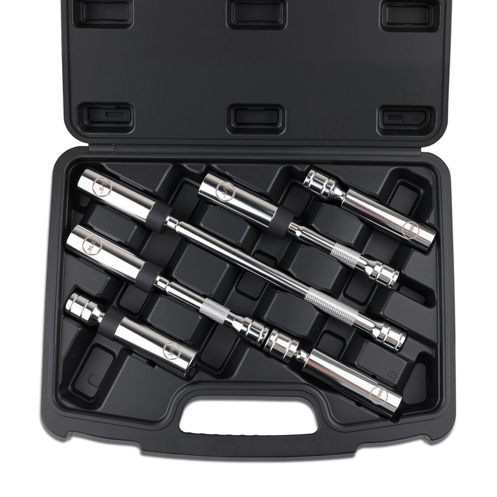 Jiimee 6pcs 3/8" Drive Magnetic Swivel Spark Plug Socket Set, Include 9/16”,...