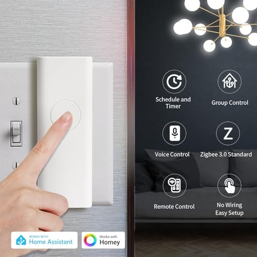 Zigbee Smart Switch,Toggle/Rocker,No Wiring Needed.Hub Required, Compatible 1