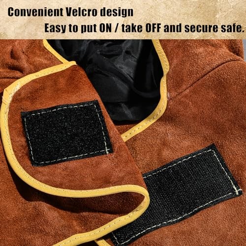 Welding Hood Leather - Cowhide Split Leather Welding Caps Protector with Neck