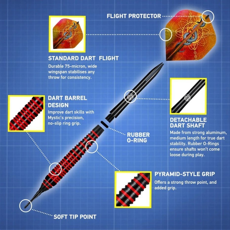 Shot! Value Range Mystic Soft tip Darts Set 18 gram