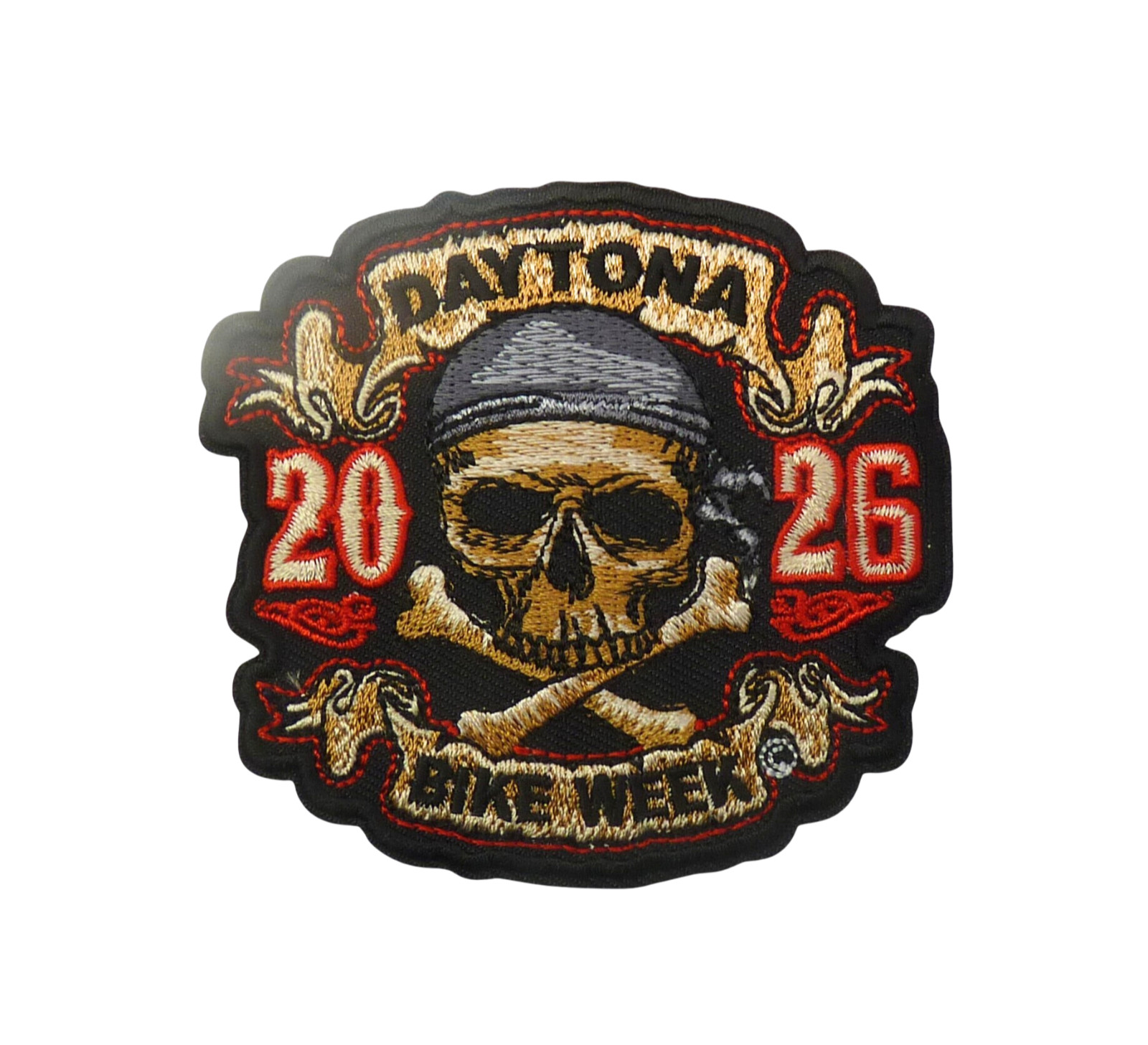 2026 Daytona Bike Week Skull Crossbones Pirate Event Patch.