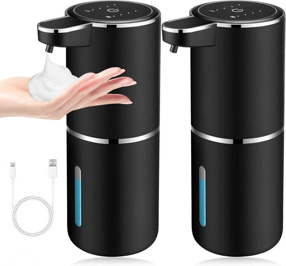 2 Pack Automatic Soap Dispensers,12.8oz/380ml USB Touchless Automatic Foaming...