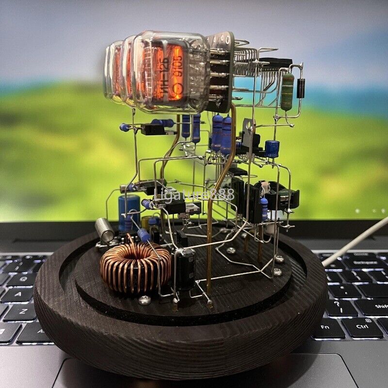 Classic Vintage IN-12 Nixie Tube Clock Kit DIY Unassembled w/ Glass Case Remote