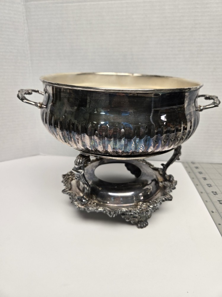 Vintage EPNS Silverplate Punch Bowl Stand Johns Hopkins Hospital 1972 Engraved