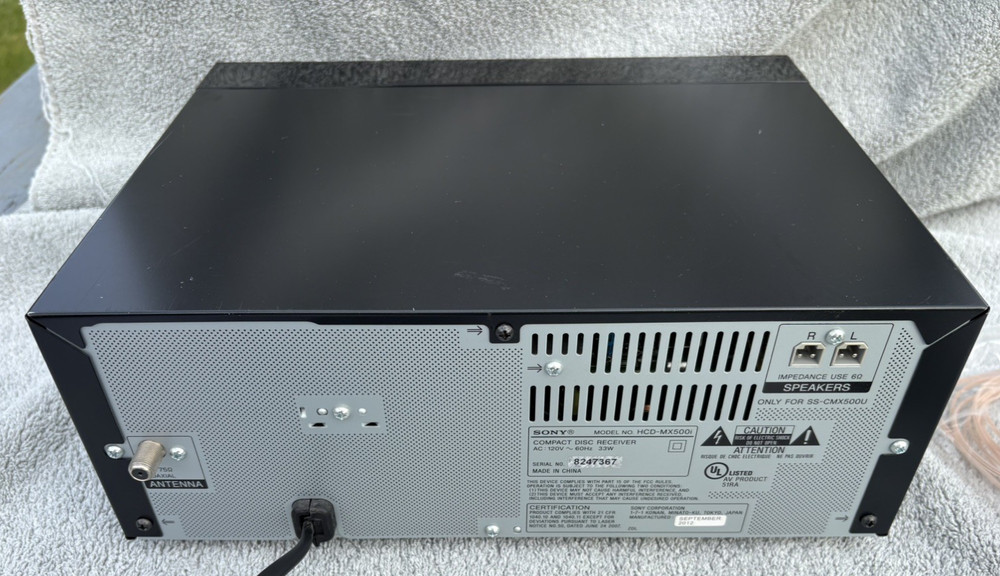 Sony CMT-MX500i Desktop Micro System W/ iPod Dock Deck & Remote - TESTED