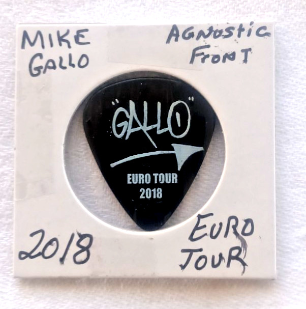 Agnostic Front Tour Issued Guitar Pick Mike Gallo European Tour 2018 Punk Rock