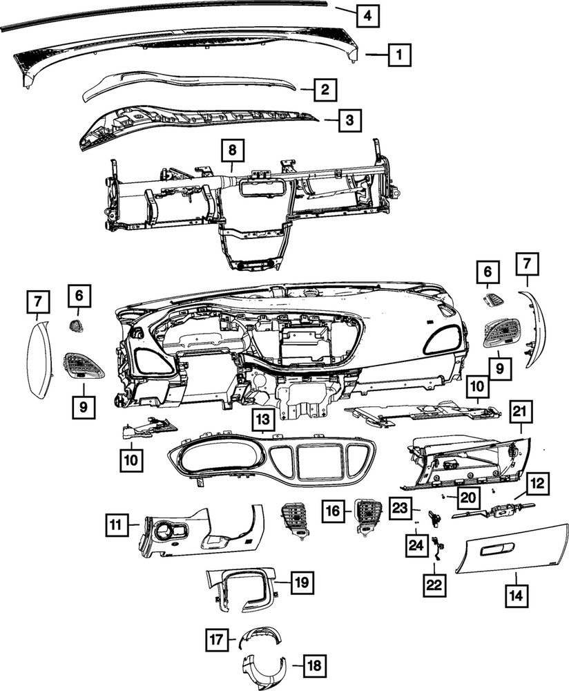 Genuine Mopar Windshield Seal 68139107AA